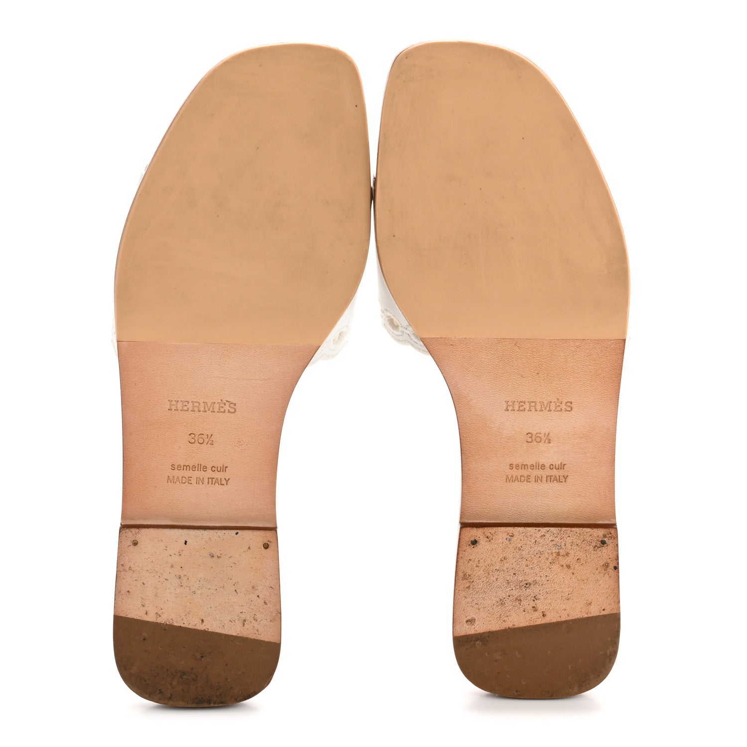 Hermes Calfskin Chaine d'Ancre Gaelle Sandals 36.5 White 11 of 22