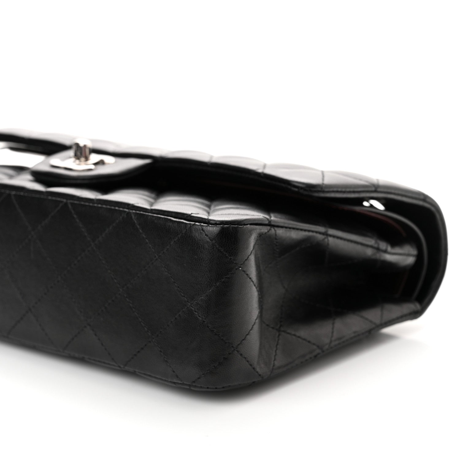 Chanel Lambskin Quilted Medium Double Flap Black 9 of 10