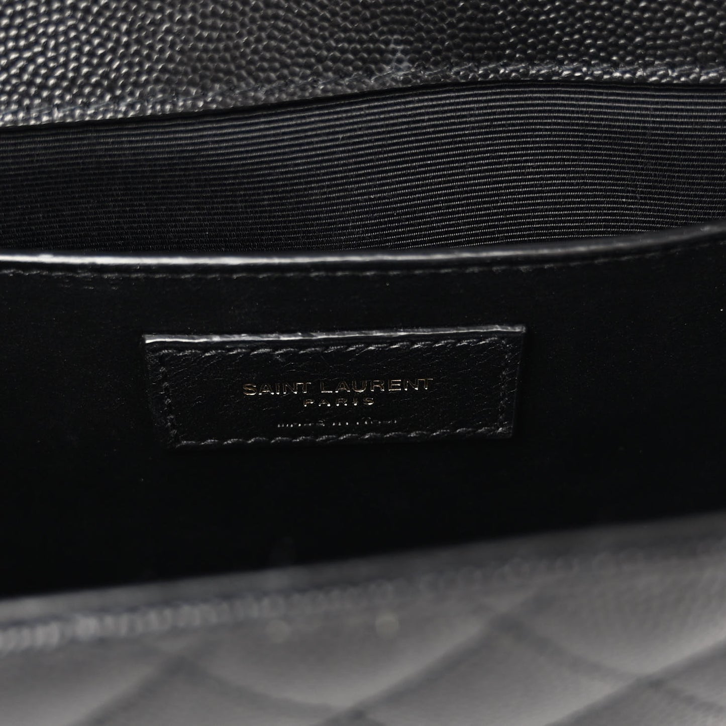 Grain De Poudre Textured Mixed Matelasse Triquilt Medium Monogram Satchel Black