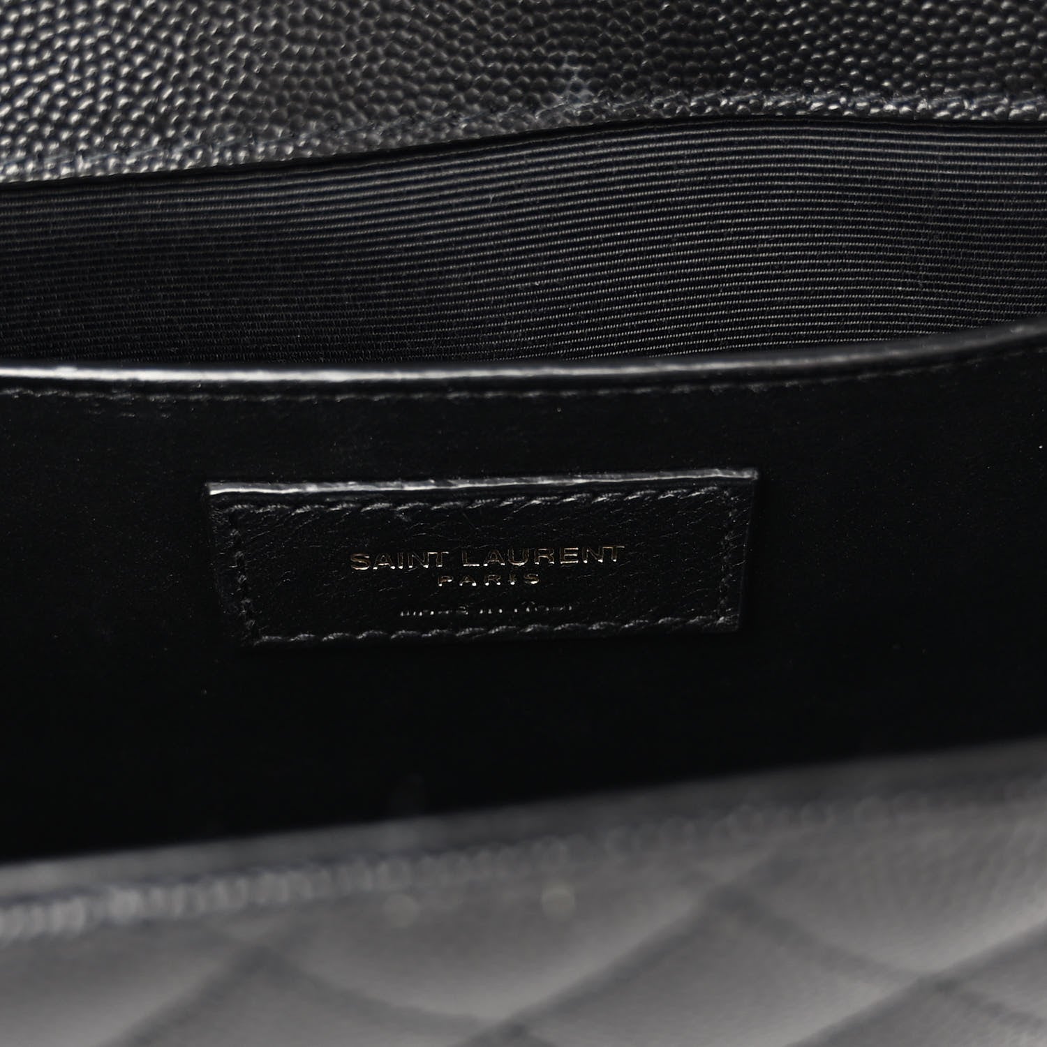 Saint Laurent Grain De Poudre Textured Mixed Matelasse Triquilt Medium Monogram Satchel Black 6 of 10