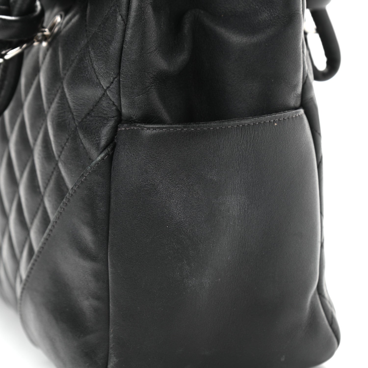 Chanel Calfskin Quilted Large Cambon Flap Black White 24 of 25