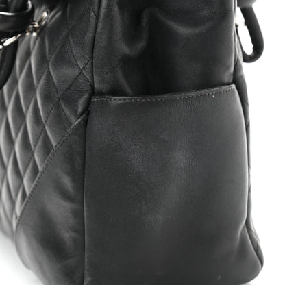 Chanel Calfskin Quilted Large Cambon Flap Black White 24 of 25