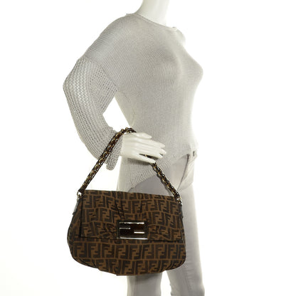 Fendi Zucca Patent Mia Shoulder Flap Tobacco 2 of 10