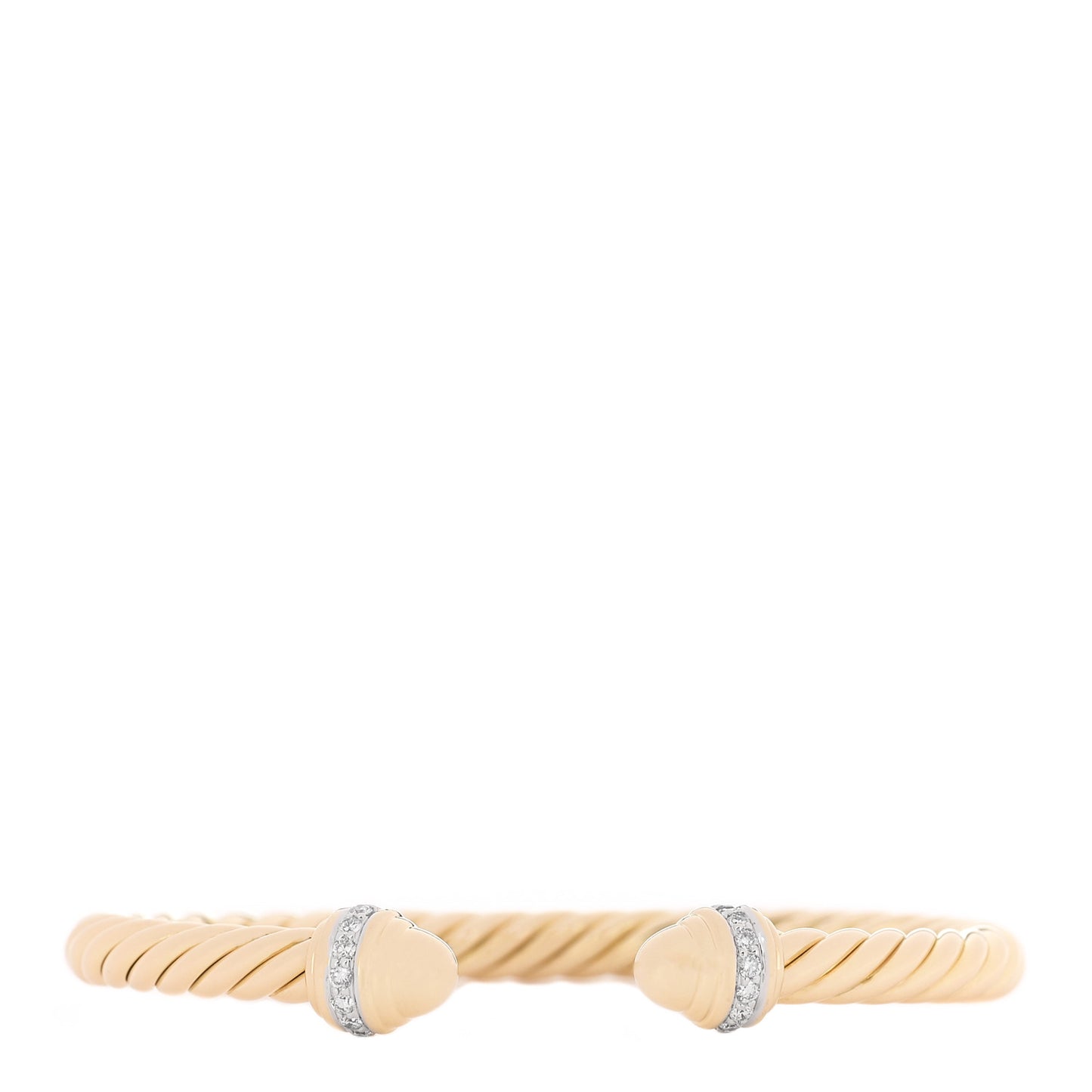 18K Yellow Gold Diamond 5mm Classic Cablespira Bracelet