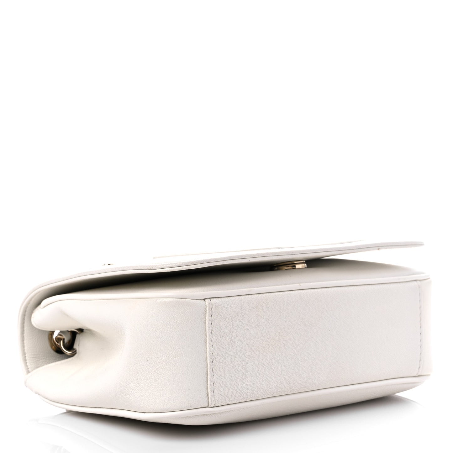 Lambskin CC Mania Flap Bag White
