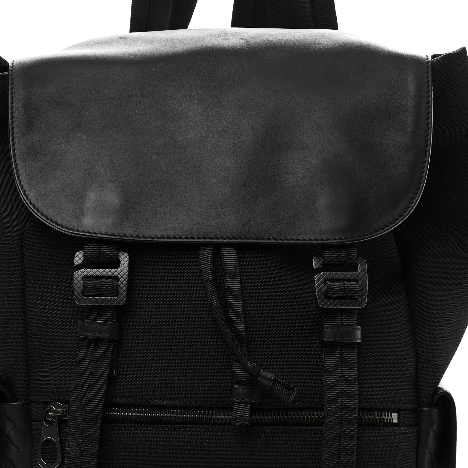 Bottega Veneta Canvas Calfskin Intrecciato Sassolungo Backpack Black 7 of 9