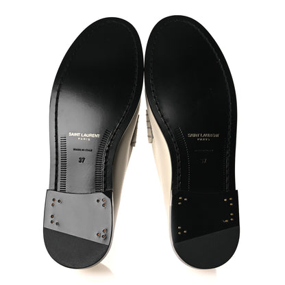Saint Laurent Belfagor Vitello Le Loafer 15 Moccasin 37 Gold Officier Pearl 7 of 11