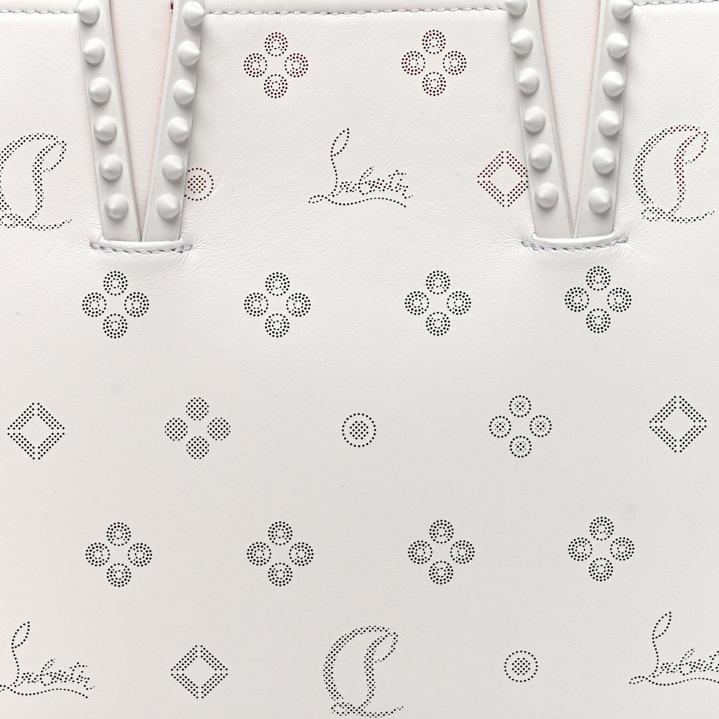 Calfskin Loubinthesky Mini East West Cabata Tote White