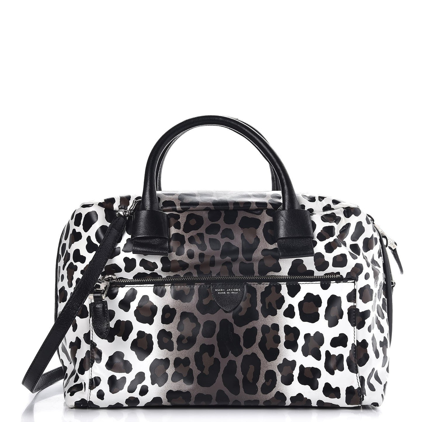 Coated Lambskin Leopard Print Antonia Tote Natural