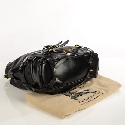 Burberry Soft Lambskin Bridle Calfskin Medium Gosford Hobo Black 7 of 12