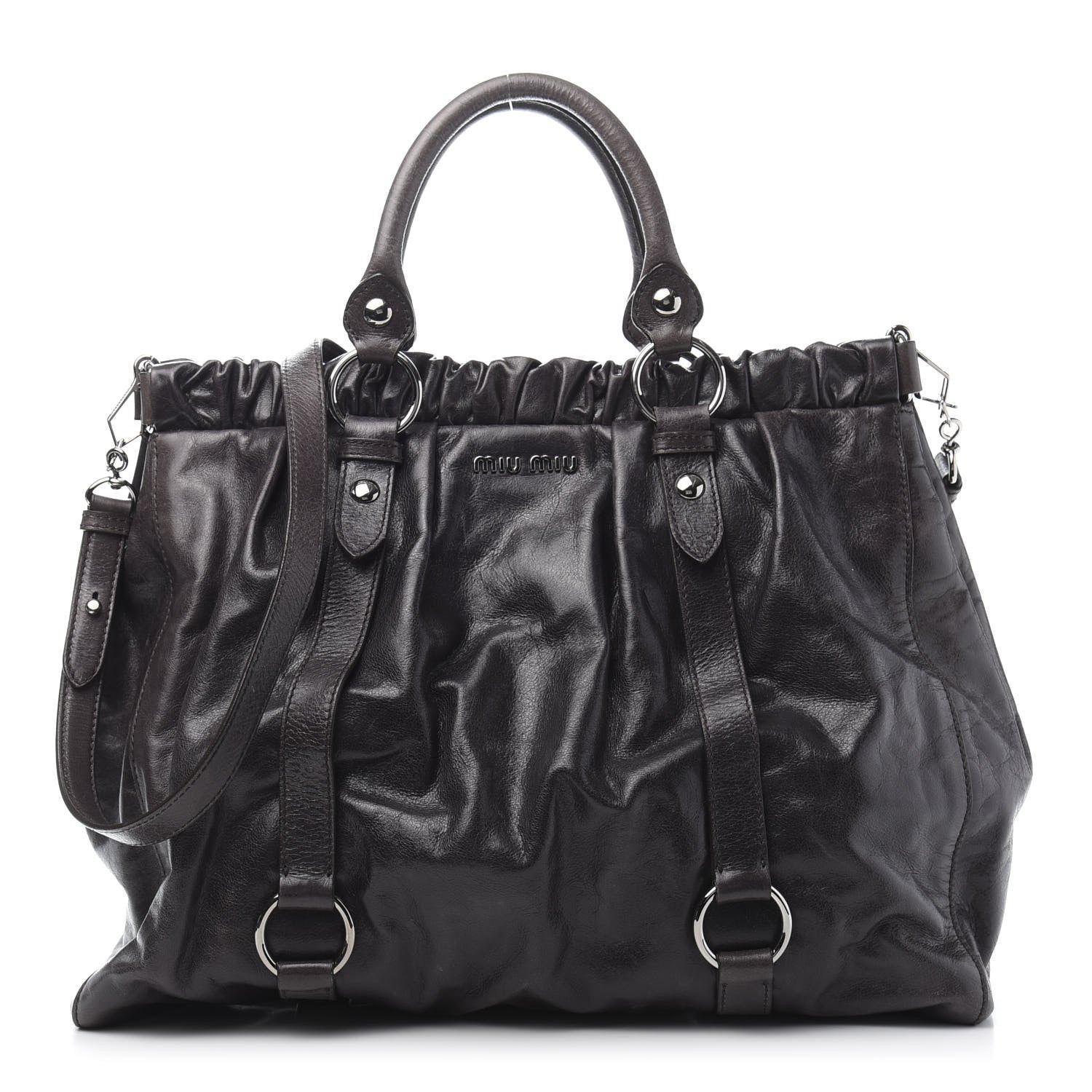 Miu Miu Vitello Shine Top Handle Satchel 1 of 12