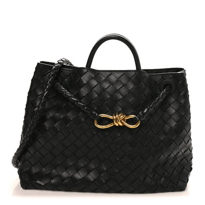 Bottega Veneta Nappa Intrecciato Medium Andiamo Shoulder Bag Black 1 of 9