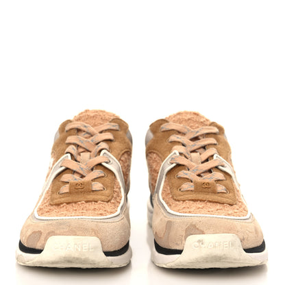 Chanel Suede Tweed Felt CC Sneakers 41 Beige 2 of 15