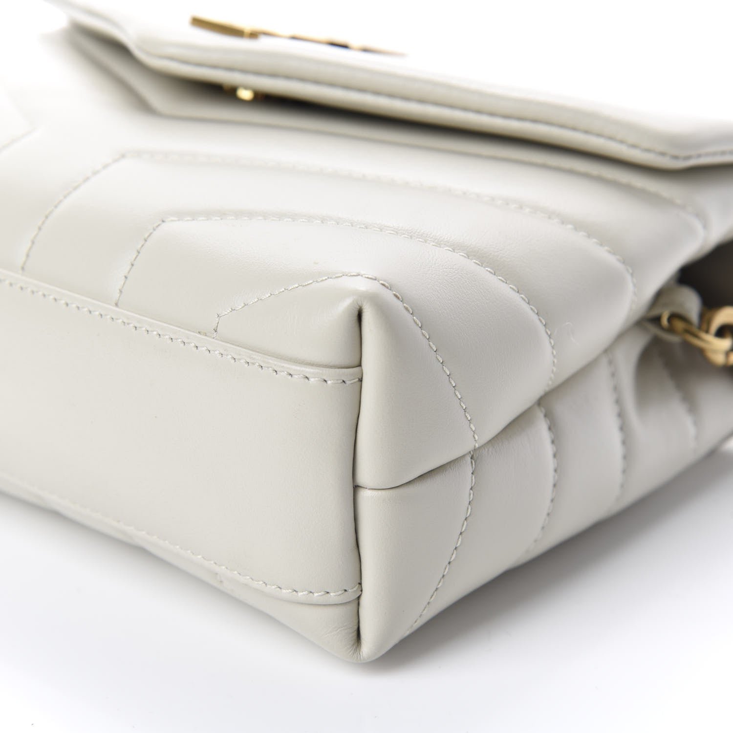 Saint Laurent Calfskin Y Quilted Monogram Toy Loulou Crossbody Bag Ivory 7 of 11