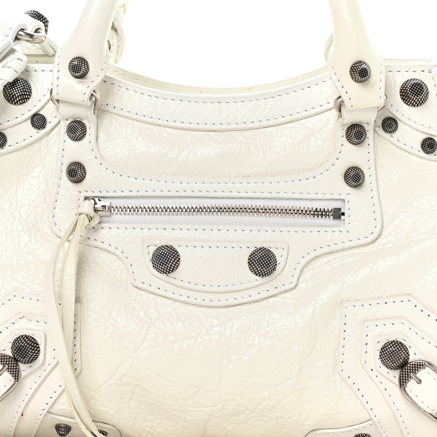 Balenciaga Agneau Arena Neo Cagole Handbag XS Optic White 1825106