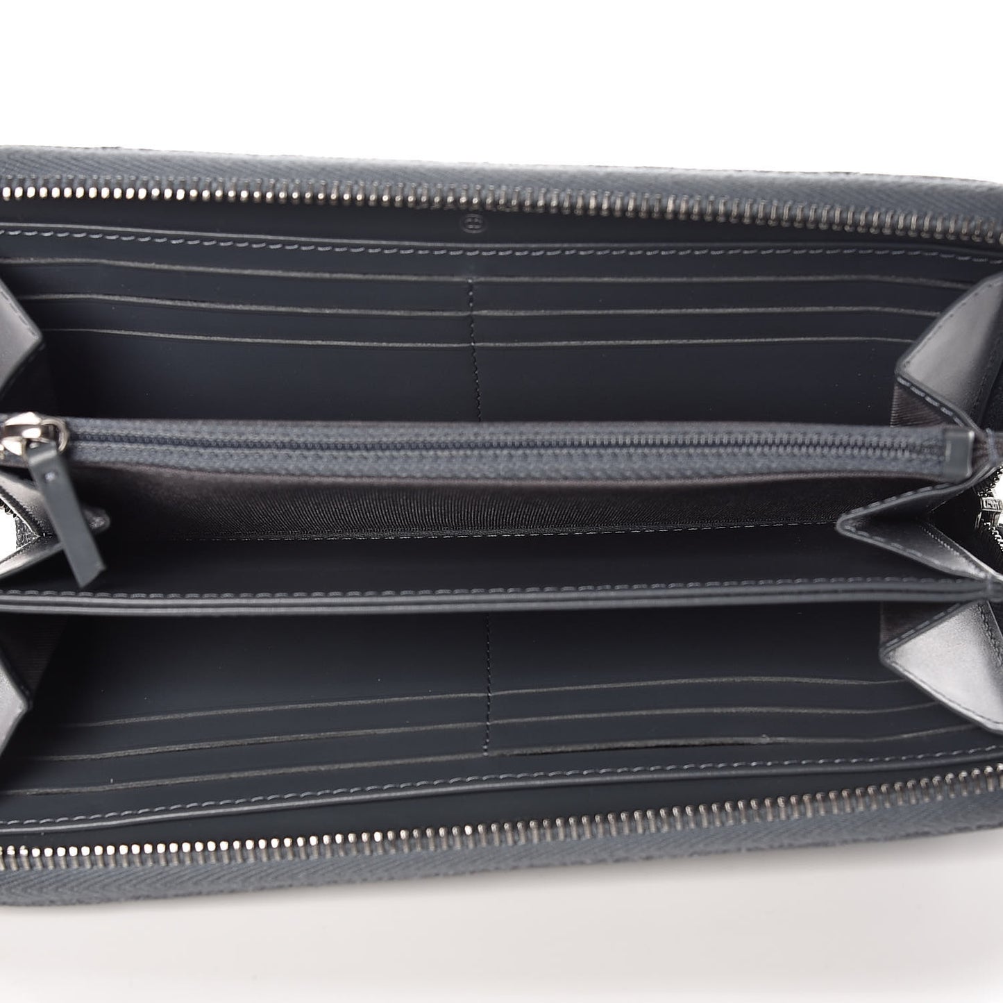 Caviar Quilted Large Gusset Zip Around Wallet Grey