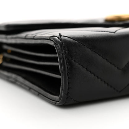 Gucci Calfskin Matelasse GG Marmont Chain Wallet Black 9 of 16