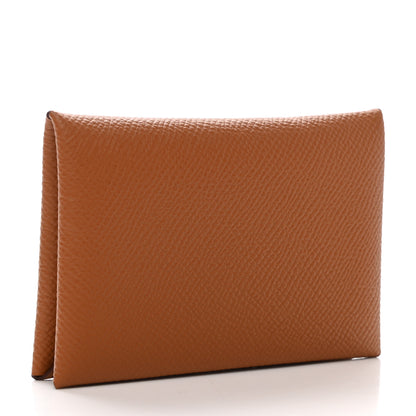 Hermes Epsom Calvi Card Case Gold 3 of 7