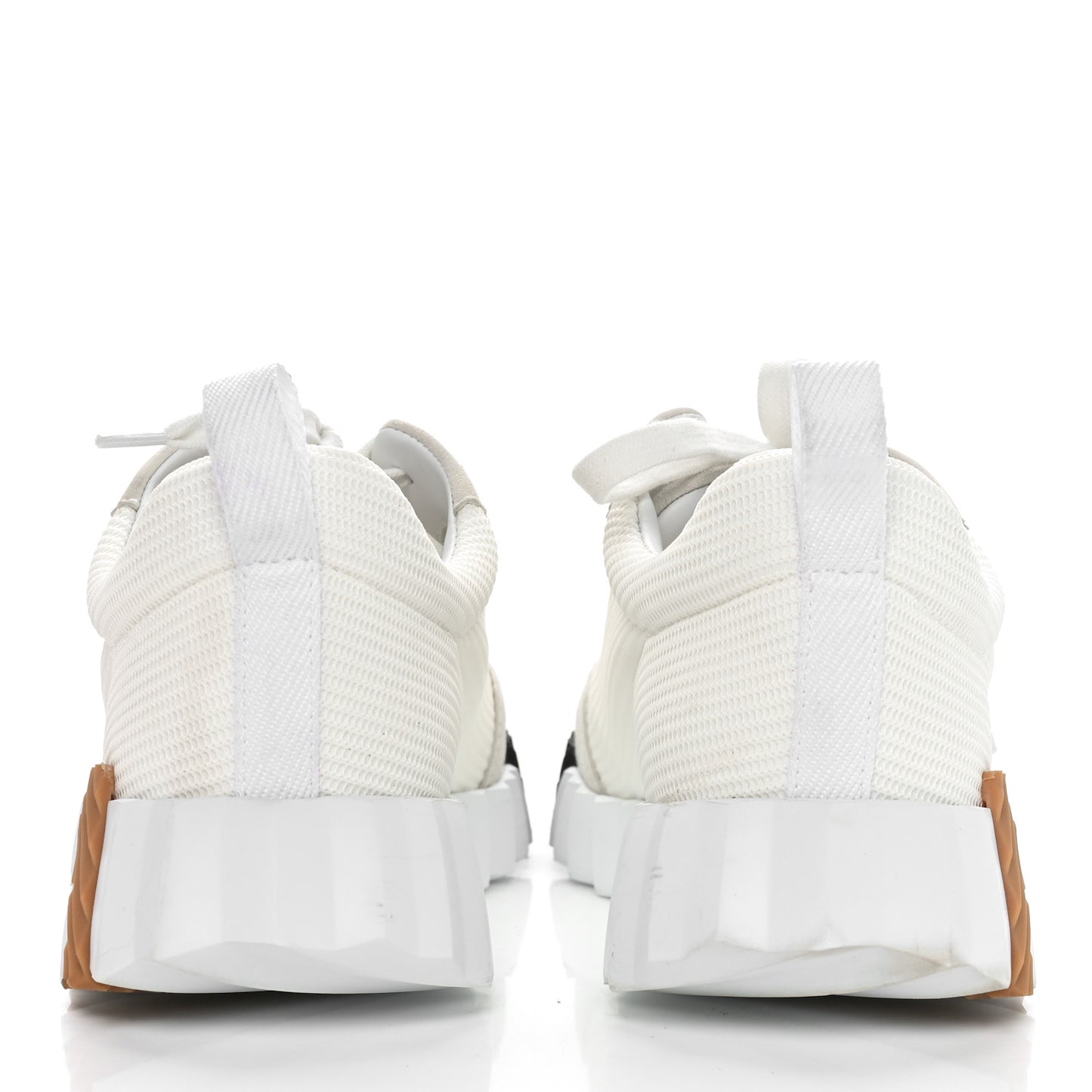 Technical Mesh Suede Goatskin Bouncing Sneakers 37 White