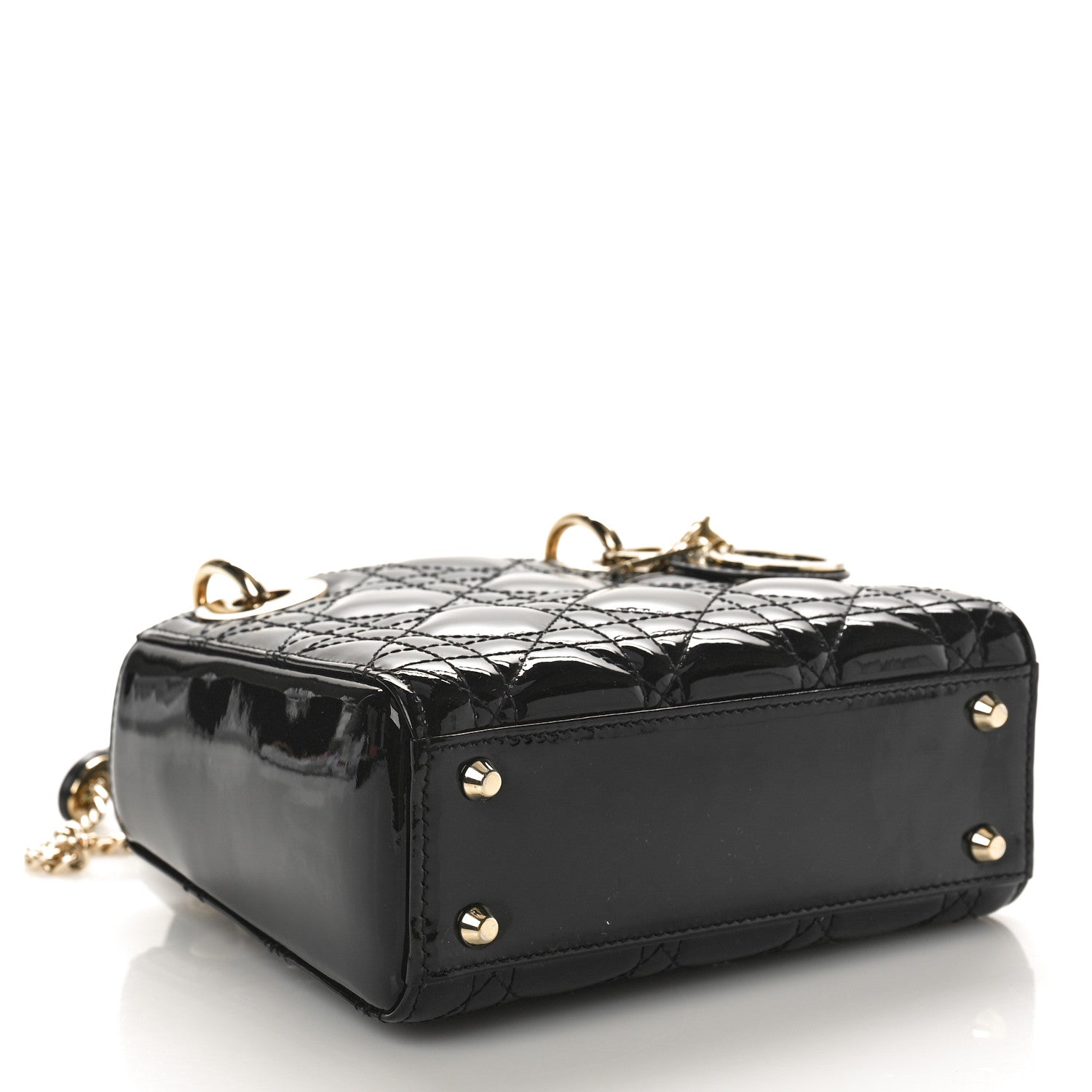 Christian Dior Patent Cannage Mini Lady Dior Black 4 of 9