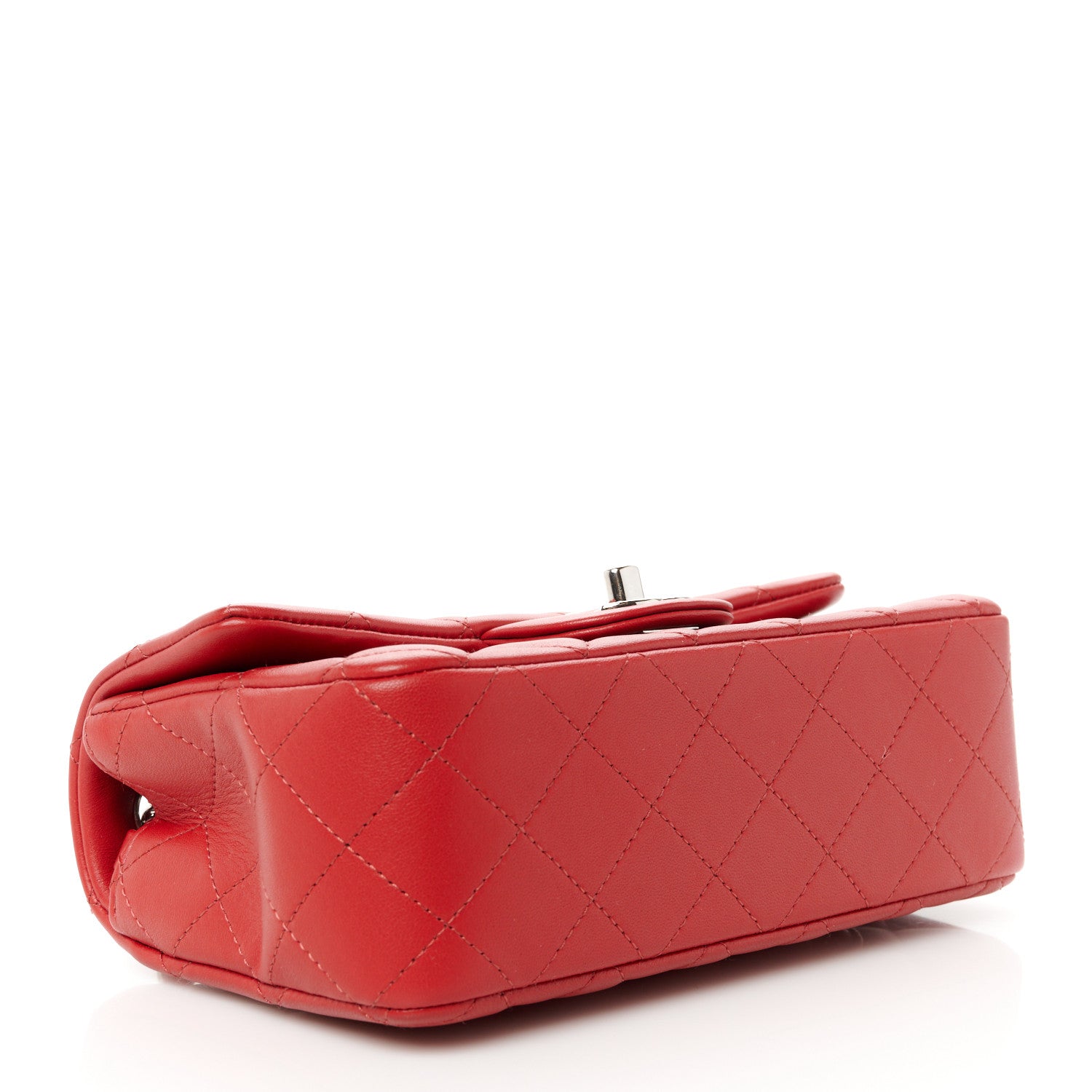 Chanel Lambskin Quilted Mini Rectangular Flap Red 4 of 12