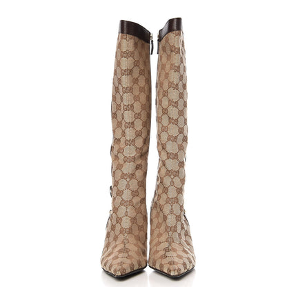 Gucci Monogram D Ring Tall Boots 8 Brown 2 of 11