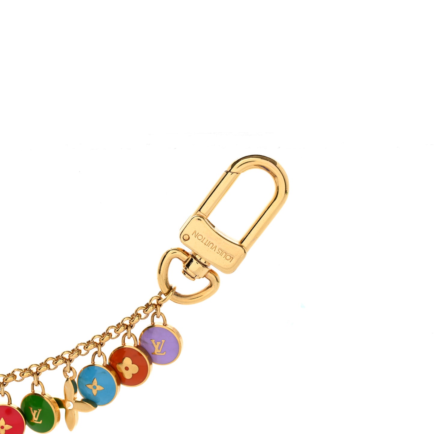 Metal Enamel Pastilles Key Chain Bag Charm Multicolor