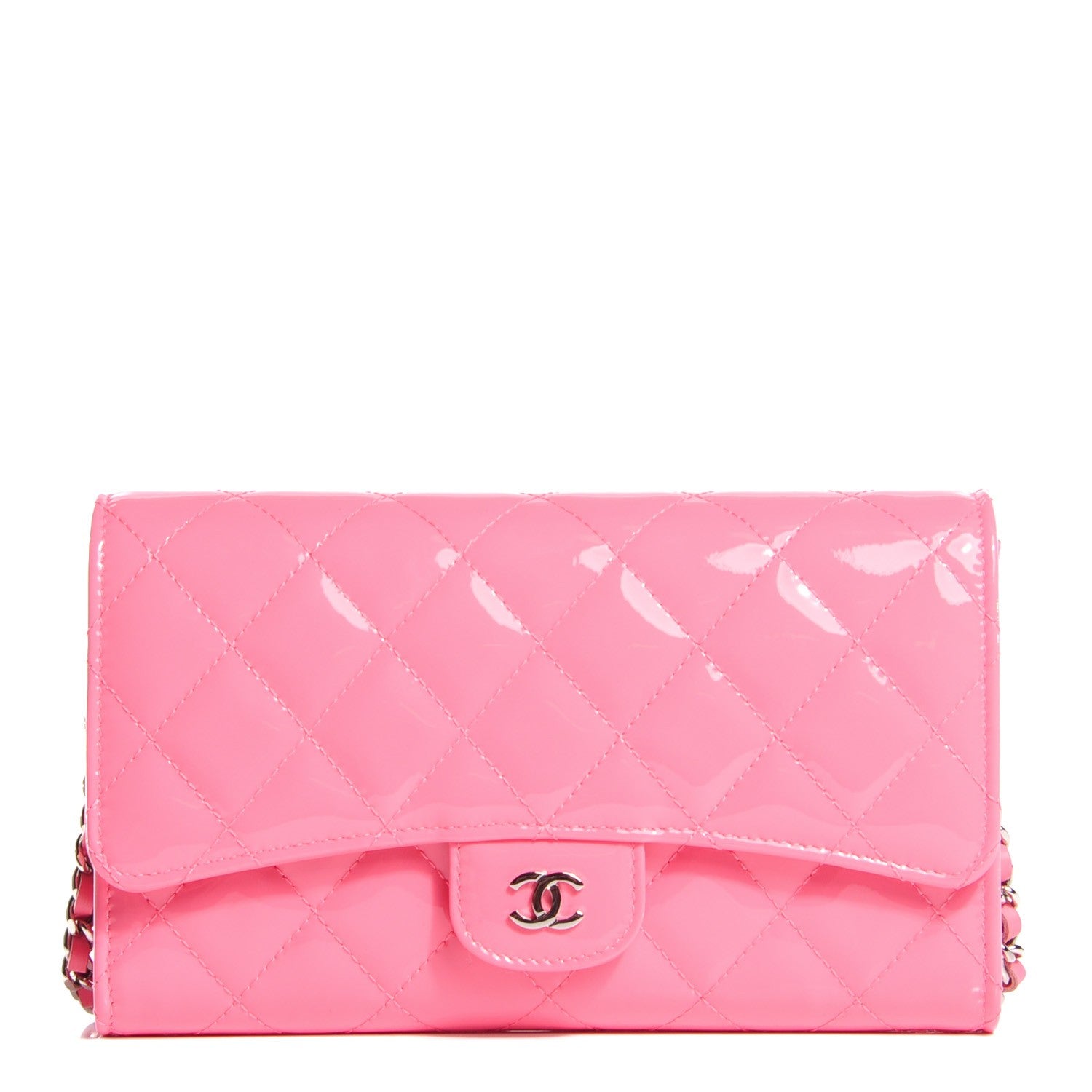 Chanel Patent Calfskin Quilted Clutch With Removable Chain Light Pink 1 of 10