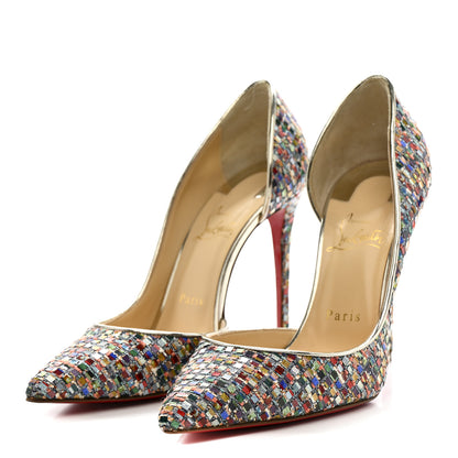 Christian Louboutin Tresse Vitraux Specchio Iriza 100 Pumps 39 Multicolor Silver 4 of 10