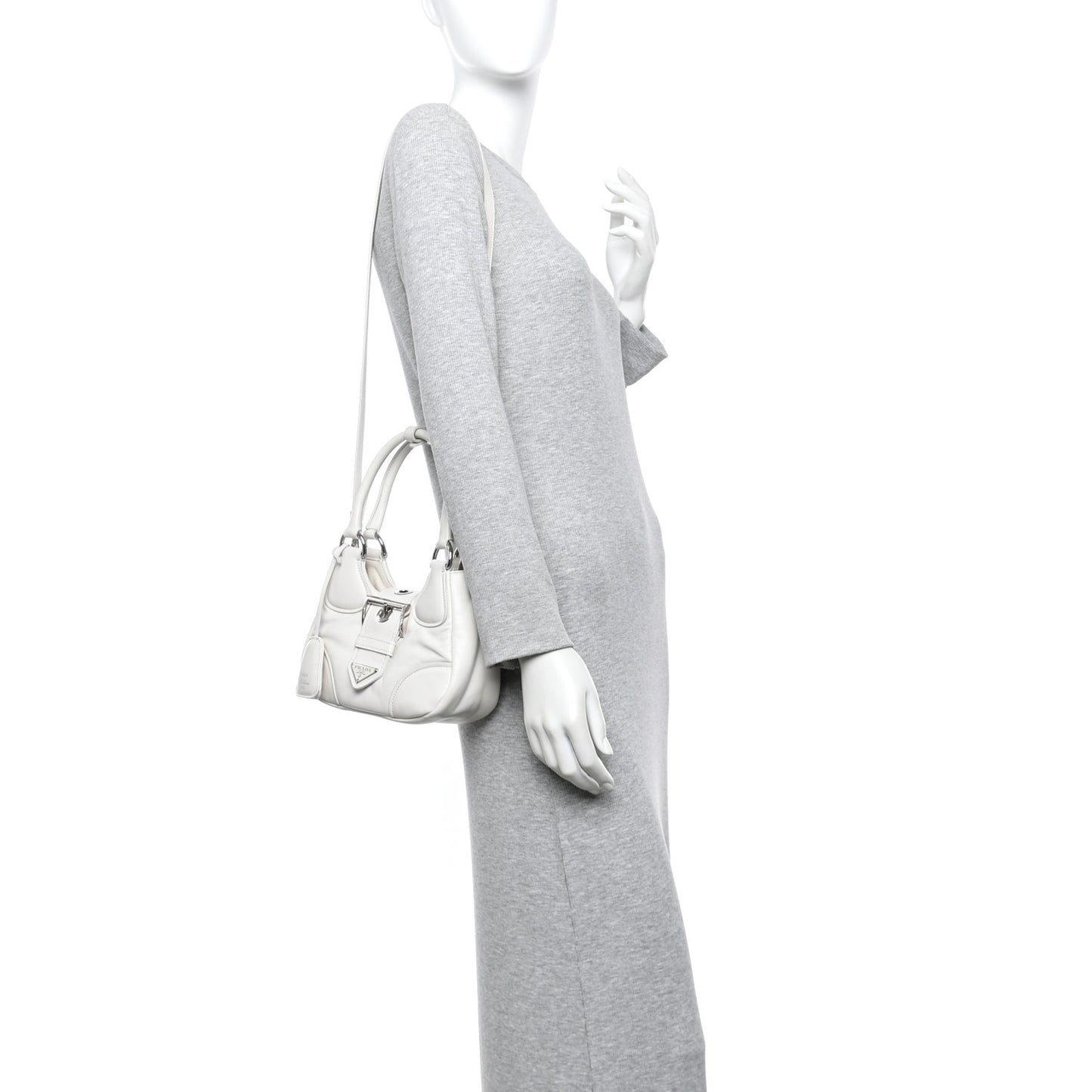 Nappa Soft Padded Re-Edition 2002 Moon Bag White