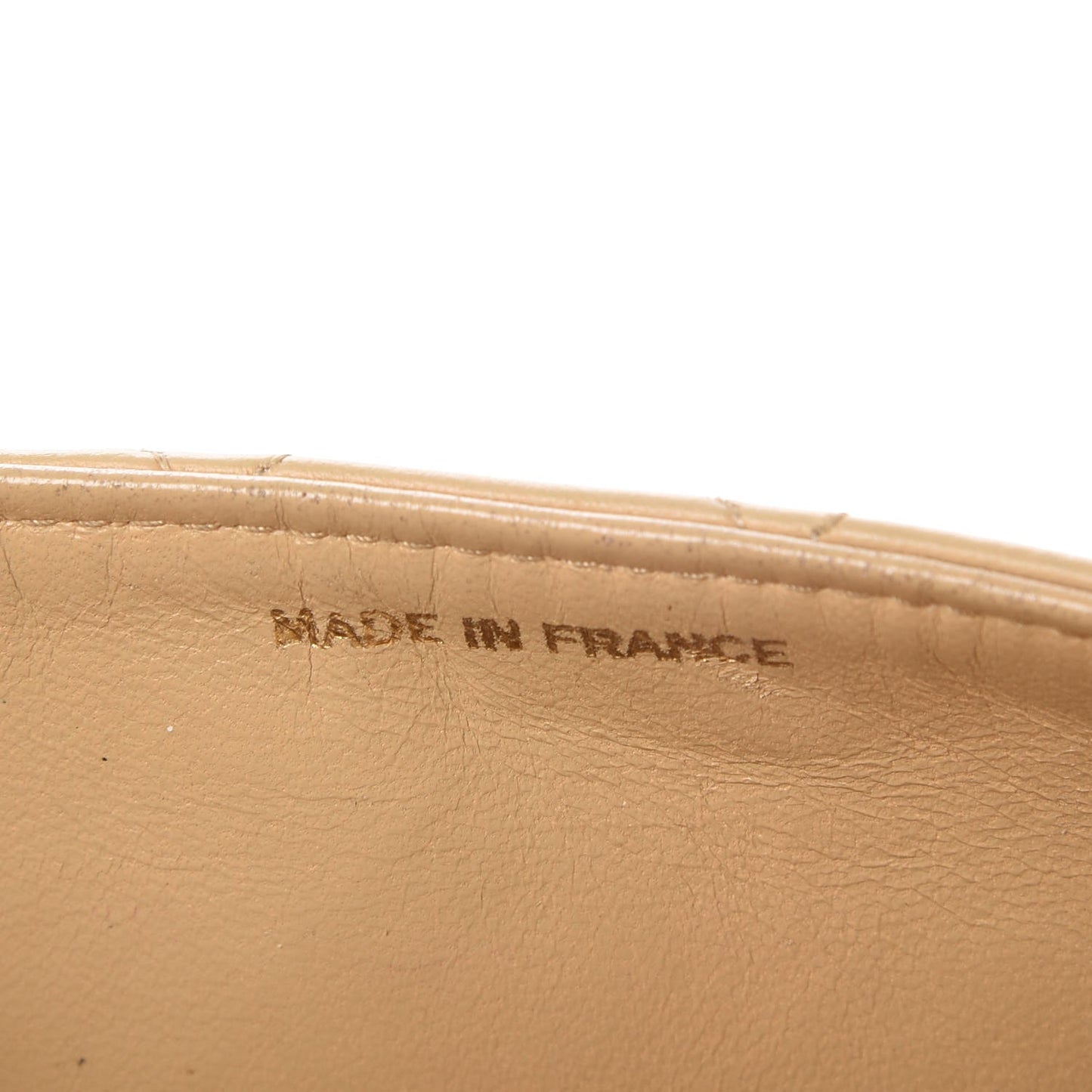 Lambskin Quilted Mini Square Flap Beige