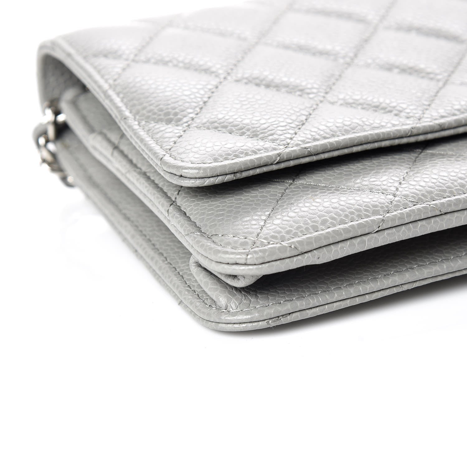 Chanel Caviar Quilted Wallet on Chain WOC Grey 5 of 9
