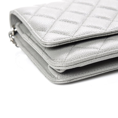 Chanel Caviar Quilted Wallet on Chain WOC Grey 5 of 9