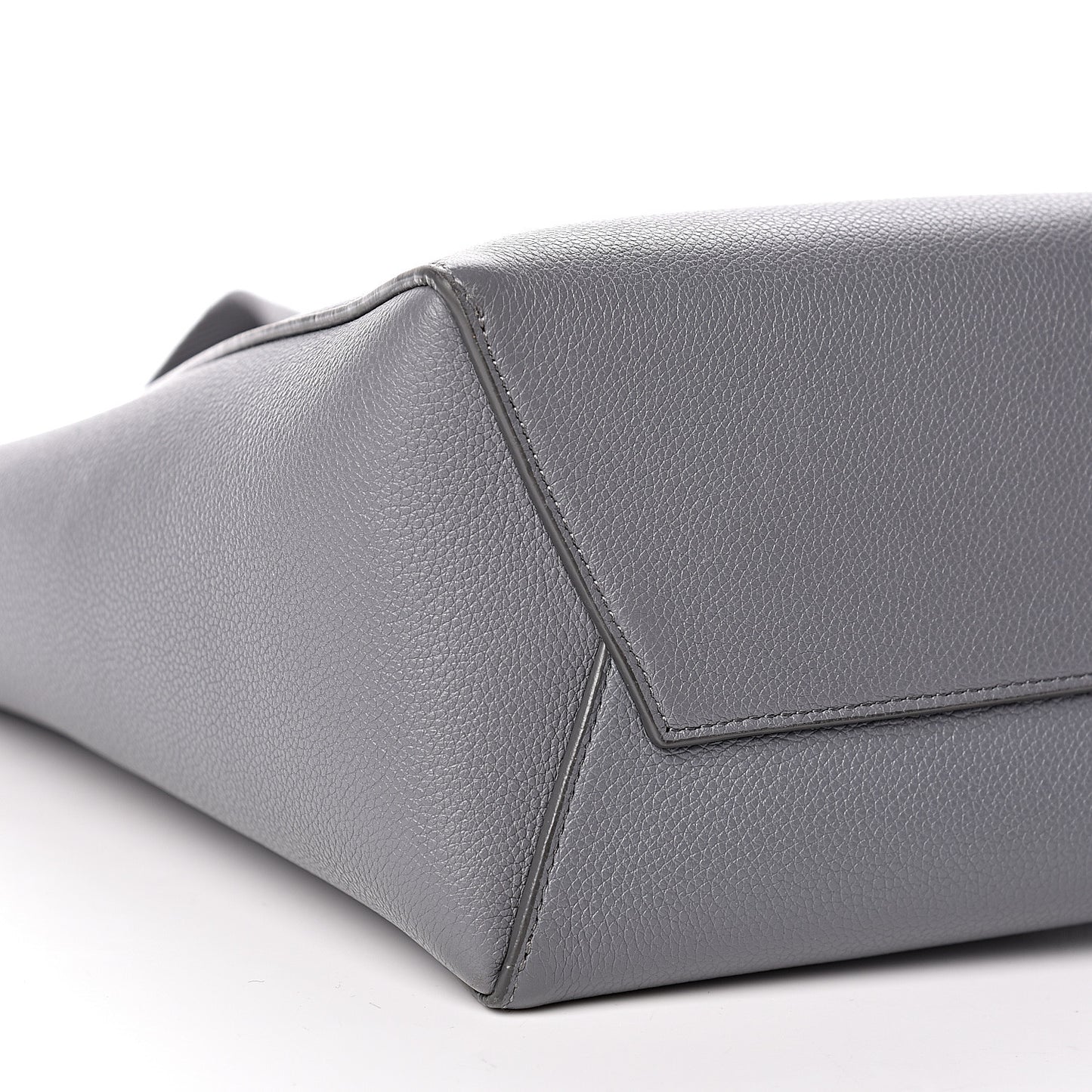 Soft Grained Calfskin Small Sangle Bucket Bag Grey