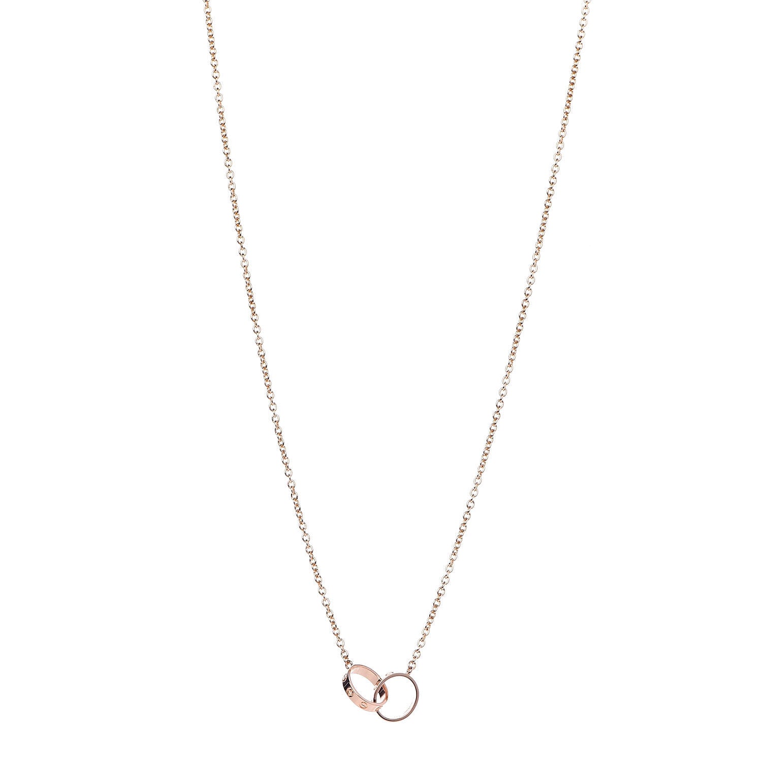 Cartier 18K Pink Gold Interlocking LOVE Necklace 1 of 6