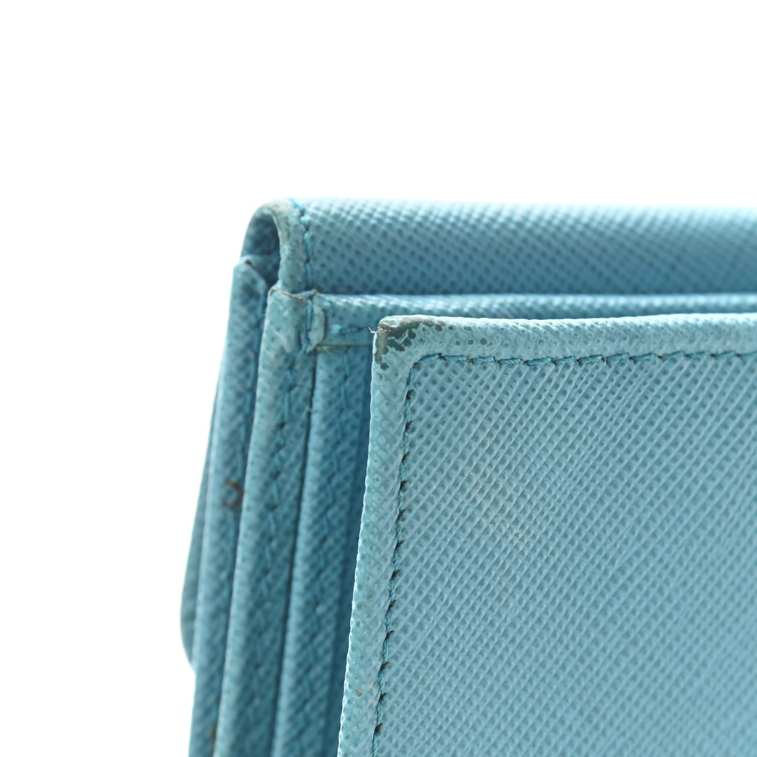 Prada Saffiano Metal Continental Flap Wallet Turchese 11 of 13