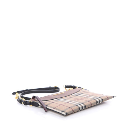 Burberry Haymarket Check Peyton Crossbody Clutch Bag Toffee 4 of 8