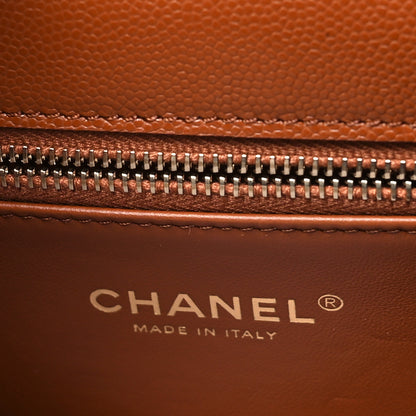 Chanel Caviar Quilted Small Chain Frame Flap Light Brown 6 of 10