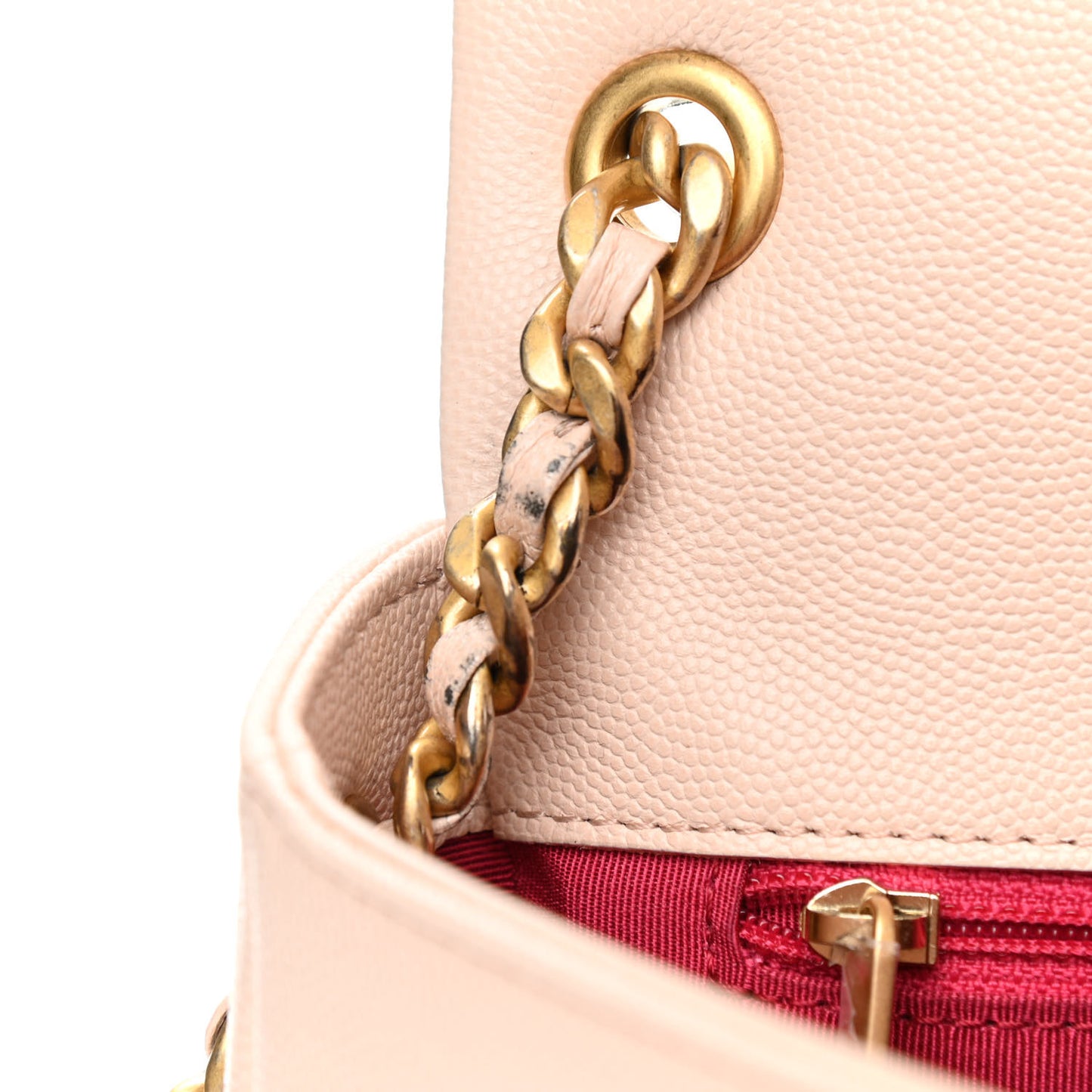 Caviar Quilted Medium Fashion Therapy Flap Beige