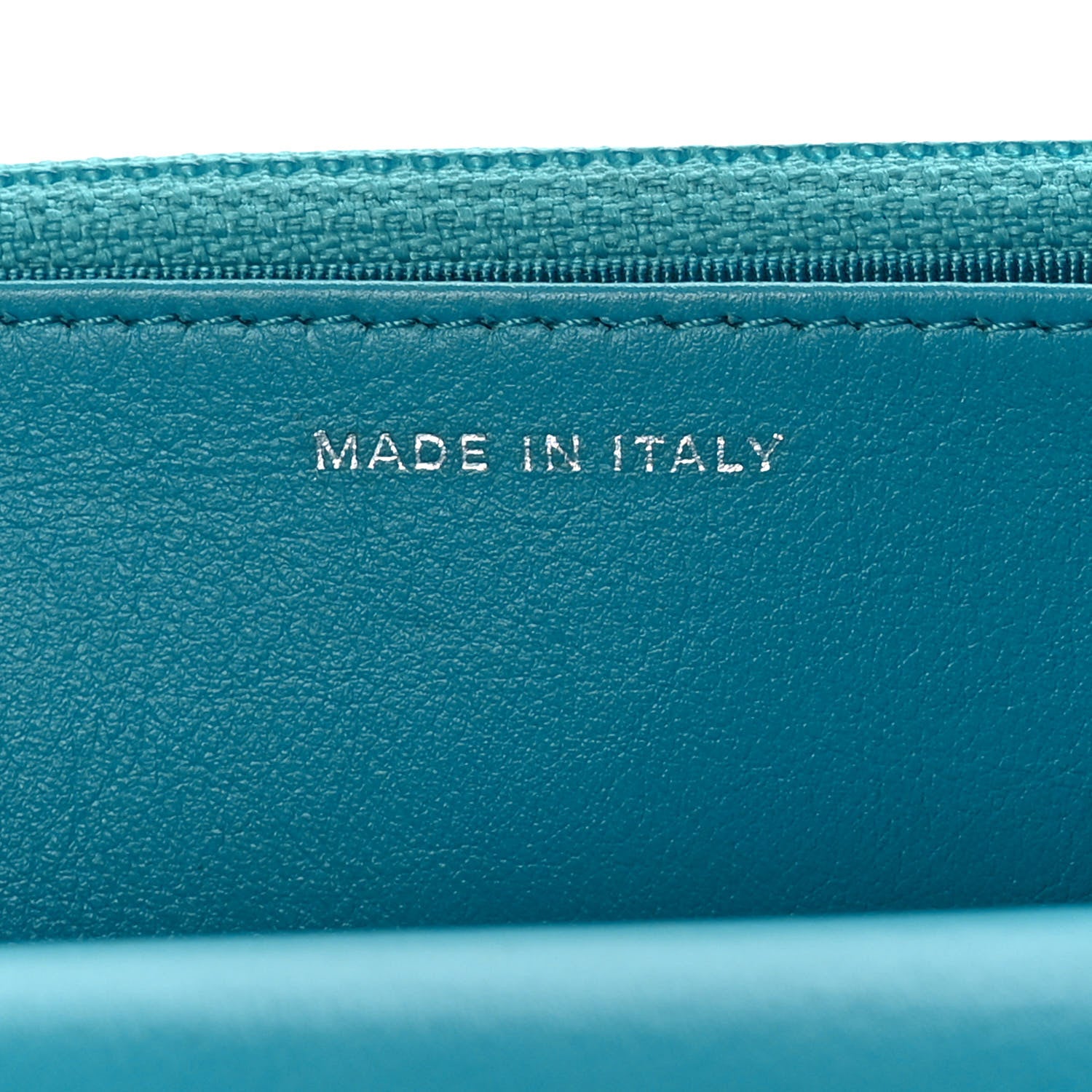 Chanel Lizard Wallet on Chain WOC Turquoise 7 of 14
