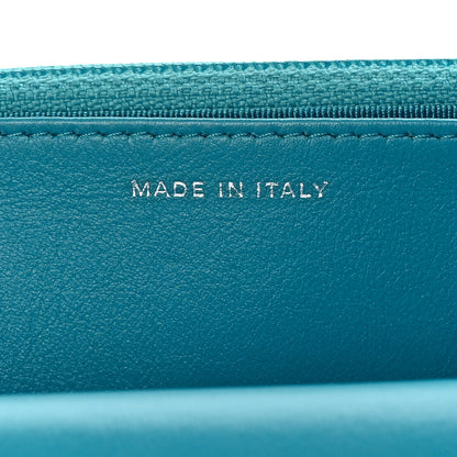 Chanel Lizard Wallet on Chain WOC Turquoise 7 of 14