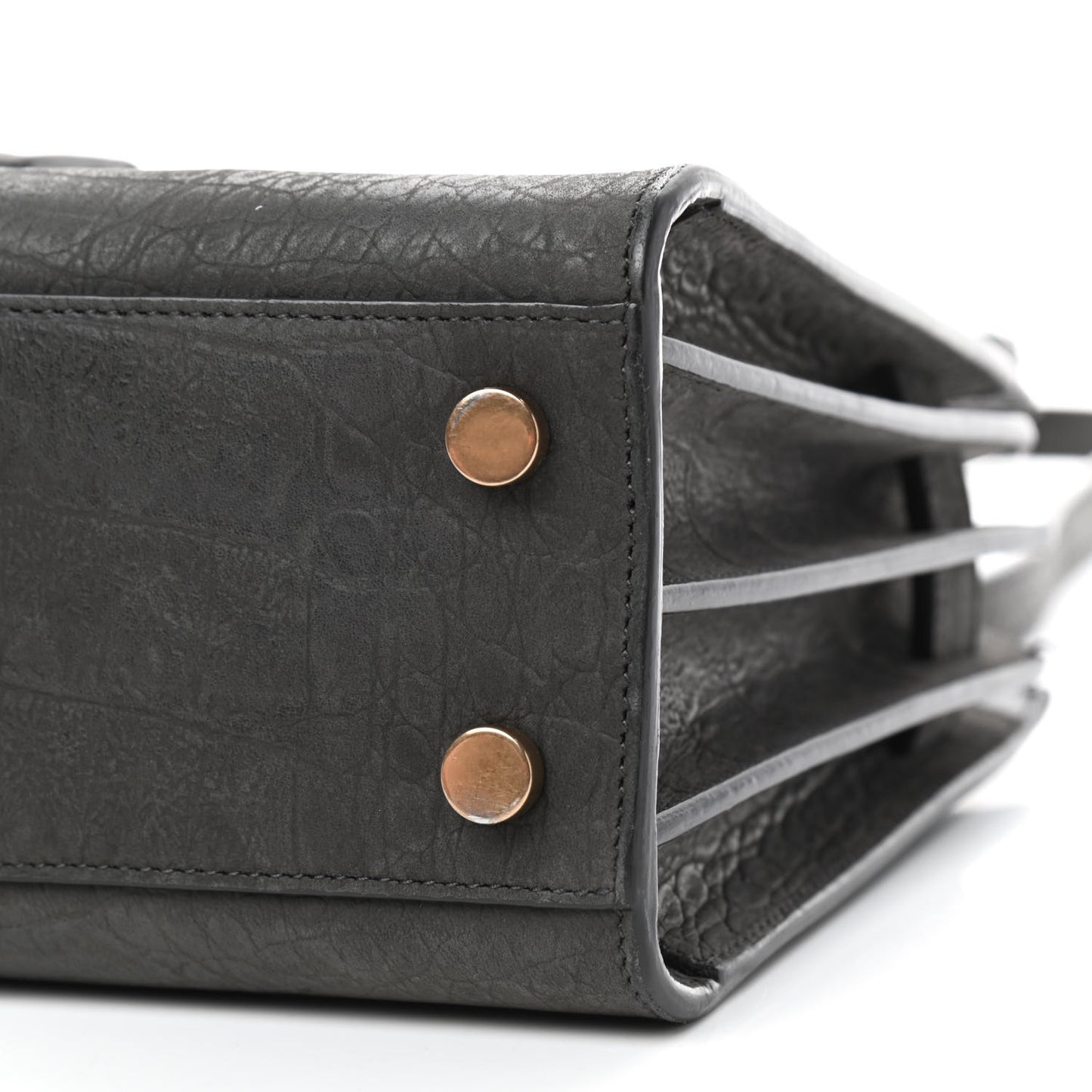 Crocodile Embossed Nubuck Nano Sac De Jour Dark Anthracite