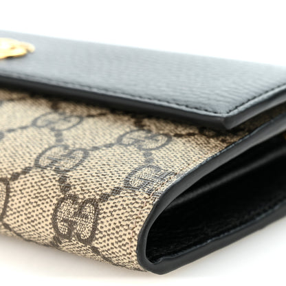 Gucci Dollar Calfskin GG Supreme Monogram Petite GG Marmont Wallet Chain Bag Black Beige Ebony 10 of 10