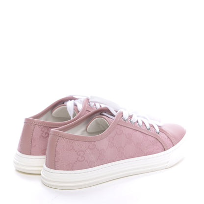 Gucci GG Monogram Calfskin Womens Low Top Sneakers 37 Pink Soft Pink 4 of 13