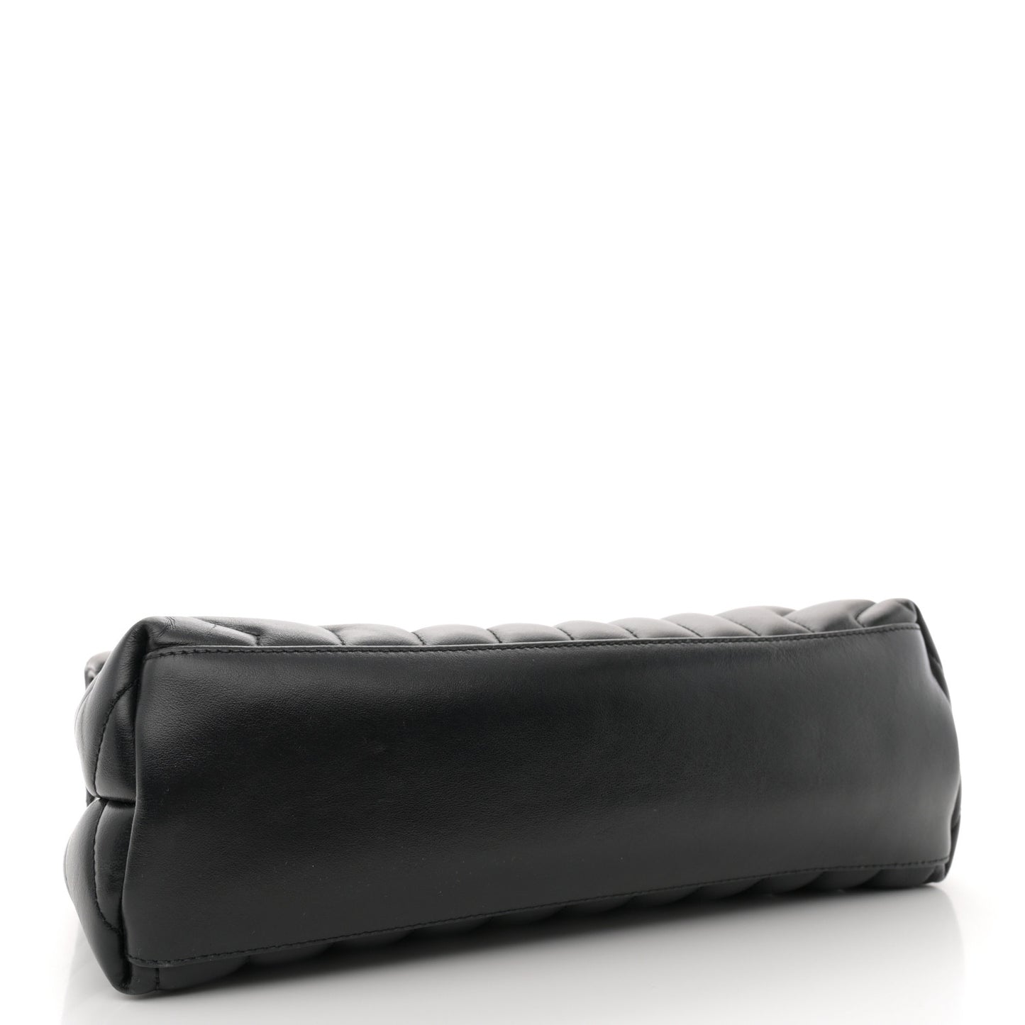 Calfskin Y Quilted Monogram Monochrome Medium Loulou Chain Satchel Black