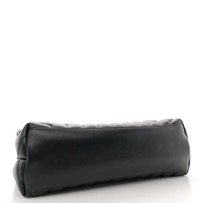 Saint Laurent Calfskin Y Quilted Monogram Monochrome Medium Loulou Chain Satchel Black 4 of 13