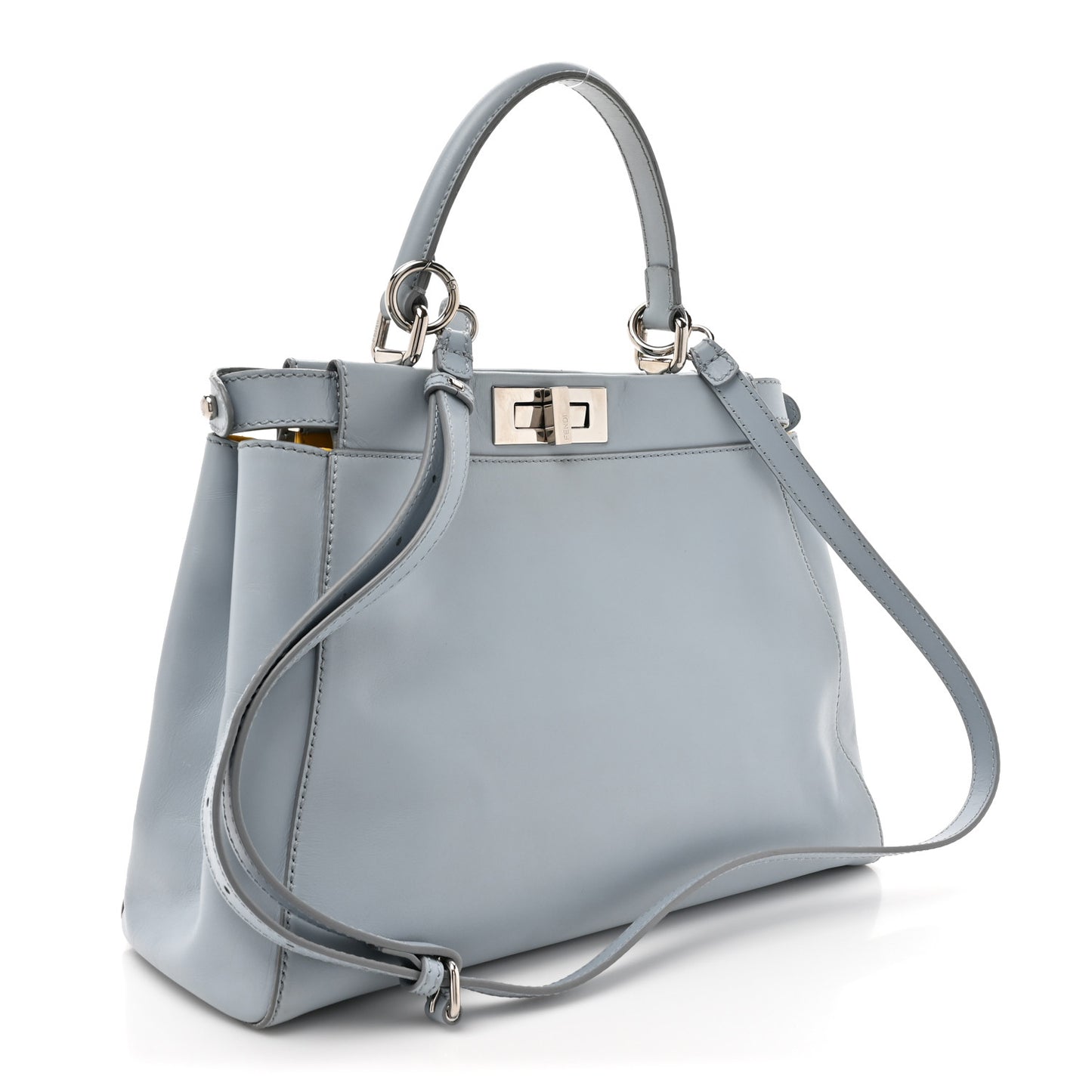 Vitello Morgan Shiny Nappa Medium Peekaboo Iconic Satchel Polvere Sunflower