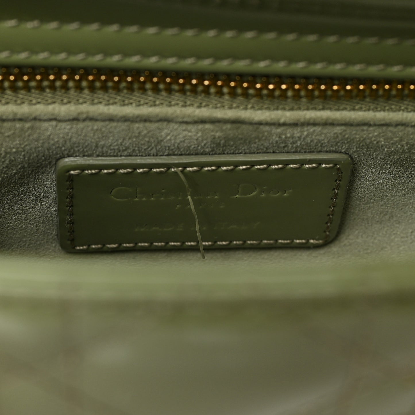 Patent Cannage Mini Lady Dior Dusty Jade