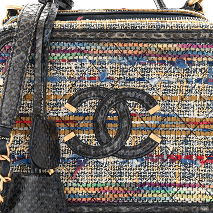 Chanel Tweed Snakeskin Quilted Medium CC Filigree Vanity Case Multicolor 8 of 10