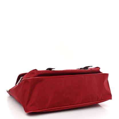 Gucci Nylon Monogram Double Buckle Flap Messenger Bag Vibrant Red 4 of 9